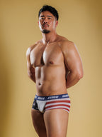 [4026] STARS AND STRIPES Mesh Super Low-Rise Short Boxer Briefs