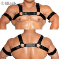 [4183] ULTIM PVC leather body harness & armbands set