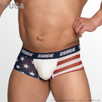 [4026] STARS AND STRIPES Mesh Super Low-Rise Short Boxer Briefs