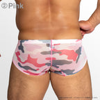 [4057] ZEPHYR CAMO MESH super low-rise short boxer briefs