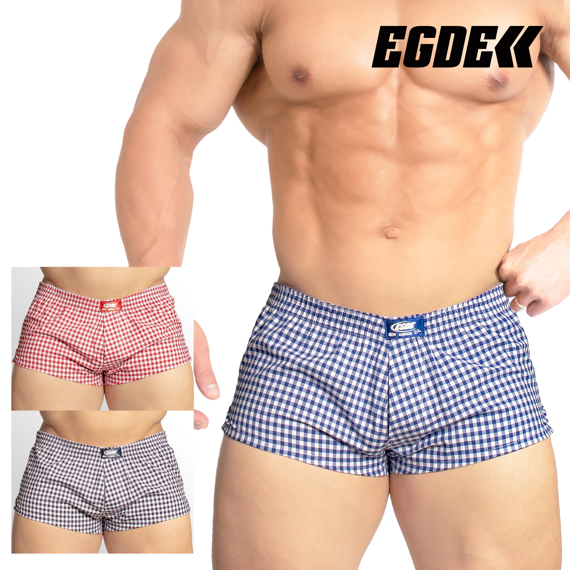 【3875】GINGHAM CHECK super low-rise trunks